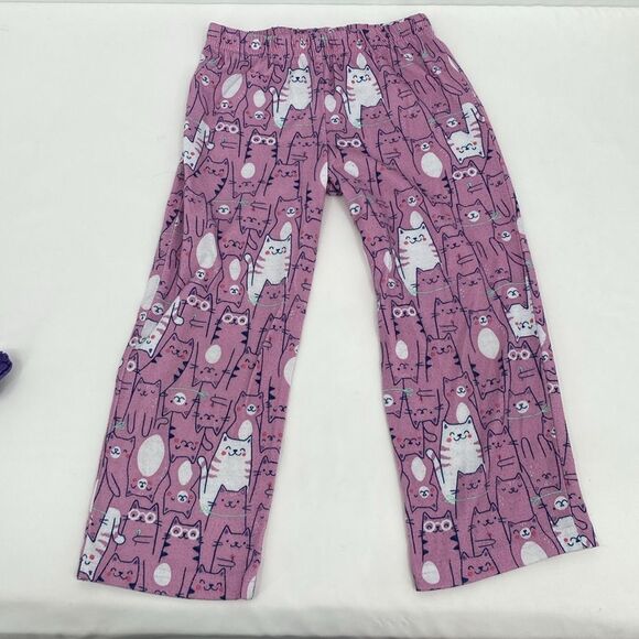 Carter's 5T Cat Pajamas Set 3 Piece Short Sleeve Shirt Shorts Pants Purple - Picture 5 of 5